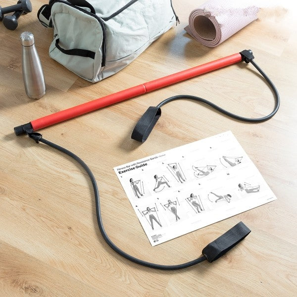 Fitness Bar with Resistance Bands and Exercise Guide by Resibar™